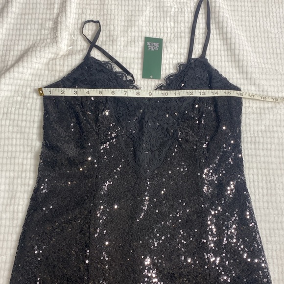 WILD FABLE Sequin Slip dress BLACK color spaghetti straps Size M - Picture 7 of 16